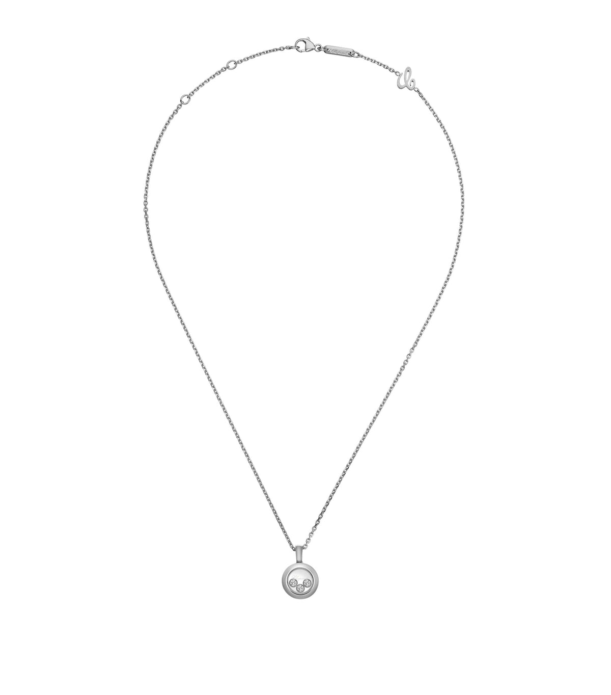 Chopard Happy Pendant Silver 3 Cubic Zirconia Necklace