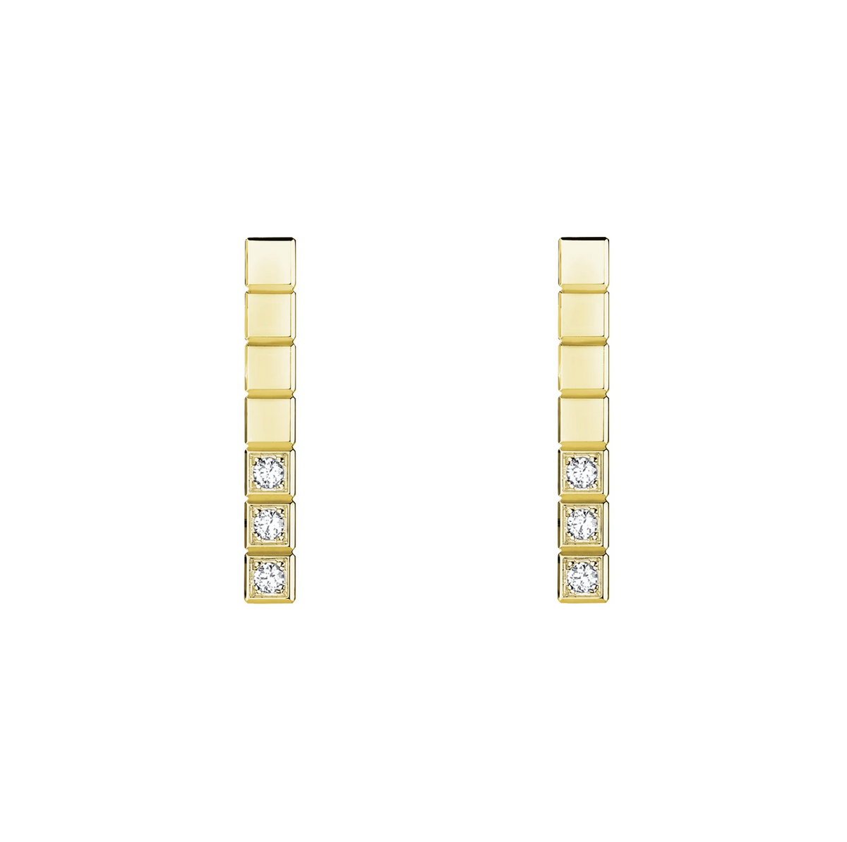 Chopard Ice Cube Gold Diamonds Earrings