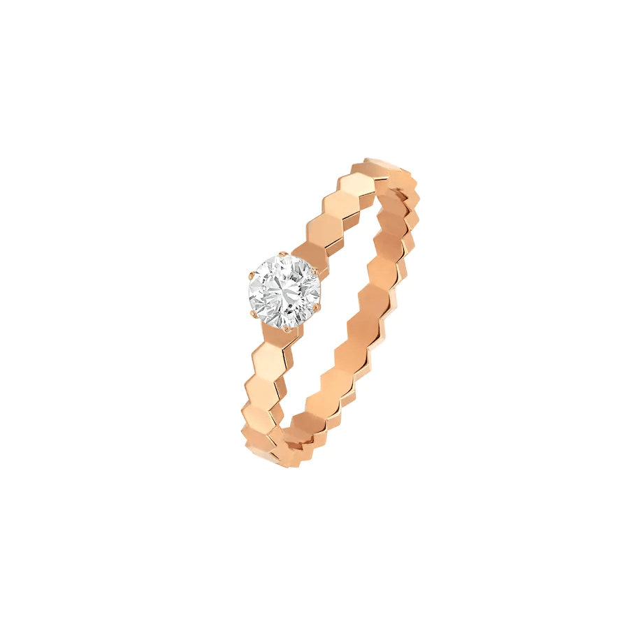 Chaumet Bee Love Ring Pink Gold 1 Cubic Zirconia