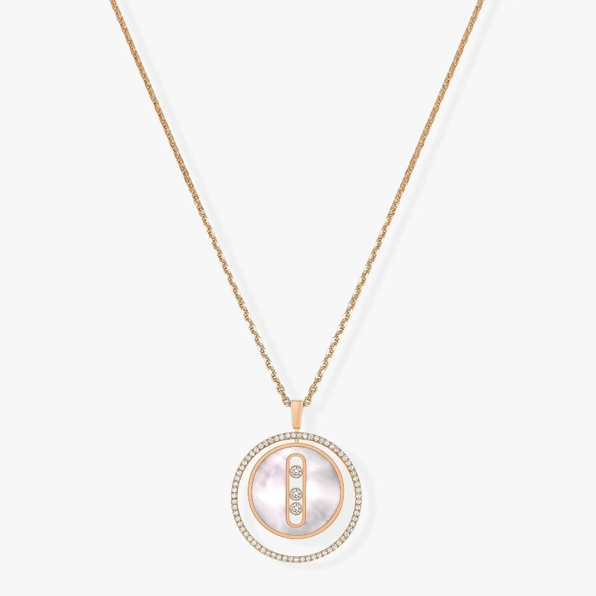 Messika Lucky Move Mm Nacre Blanche Cubic Zirconia Necklace
